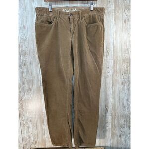 Eddie Bauer Women Relaxed Boyfriend Corduroy Pants Size‎ 12 Brown Cotton Blend